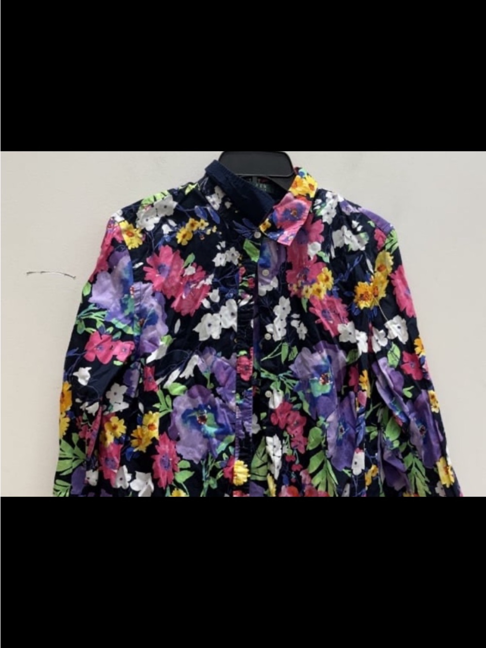 Ralph Lauren Navy Floral Velvet Blazer
